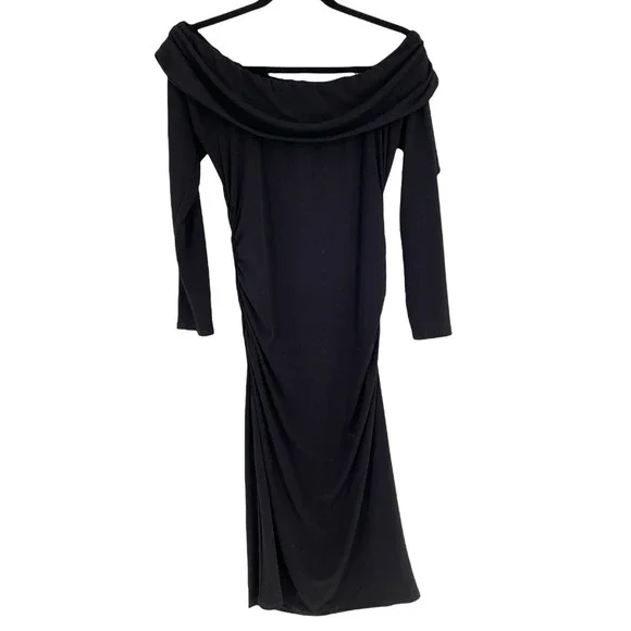 laundry by design black dress Laundry By Design Dress Women Sz 6 Lined Laced Sheer Long Sleeve Sheath Black